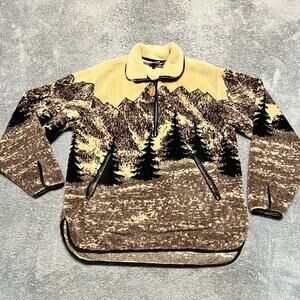 Vintage Woolrich Fleece Mens Small Quarter Zip Jacket Ski Mountain Outdoor